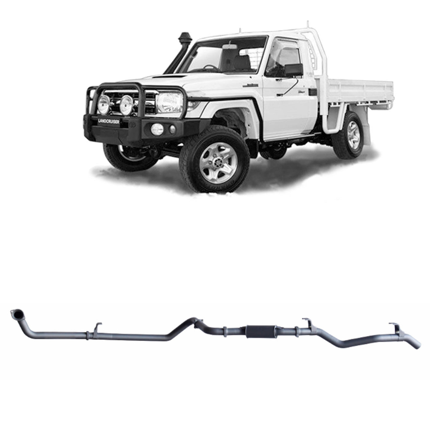 Redback Extreme Duty Exhaust Suitable For Toyota Landcruiser 79 Series 4.2L TD (01/2001 - 01/2007) - OZI4X4 PTY LTD