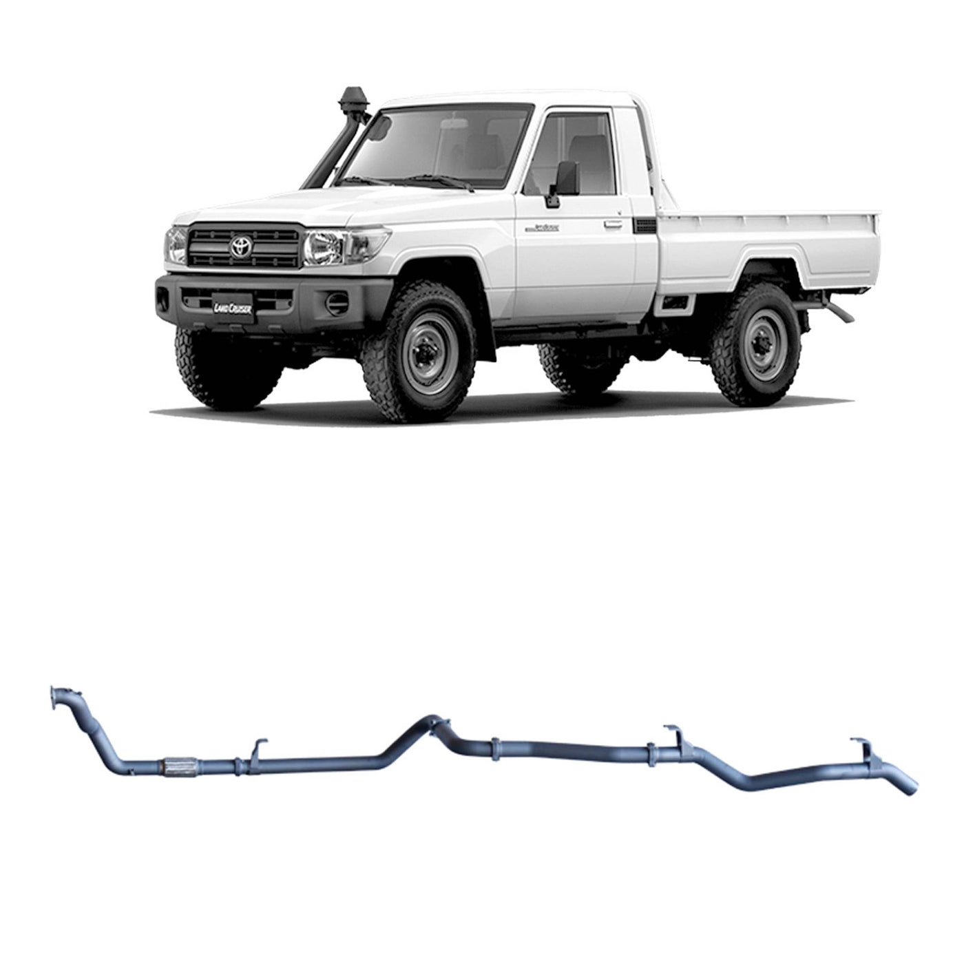 Redback Extreme Duty Exhaust Suitable For Toyota Landcruiser 79 Series 4.2L 1HZ (10/1999 - 01/2007) - OZI4X4 PTY LTD