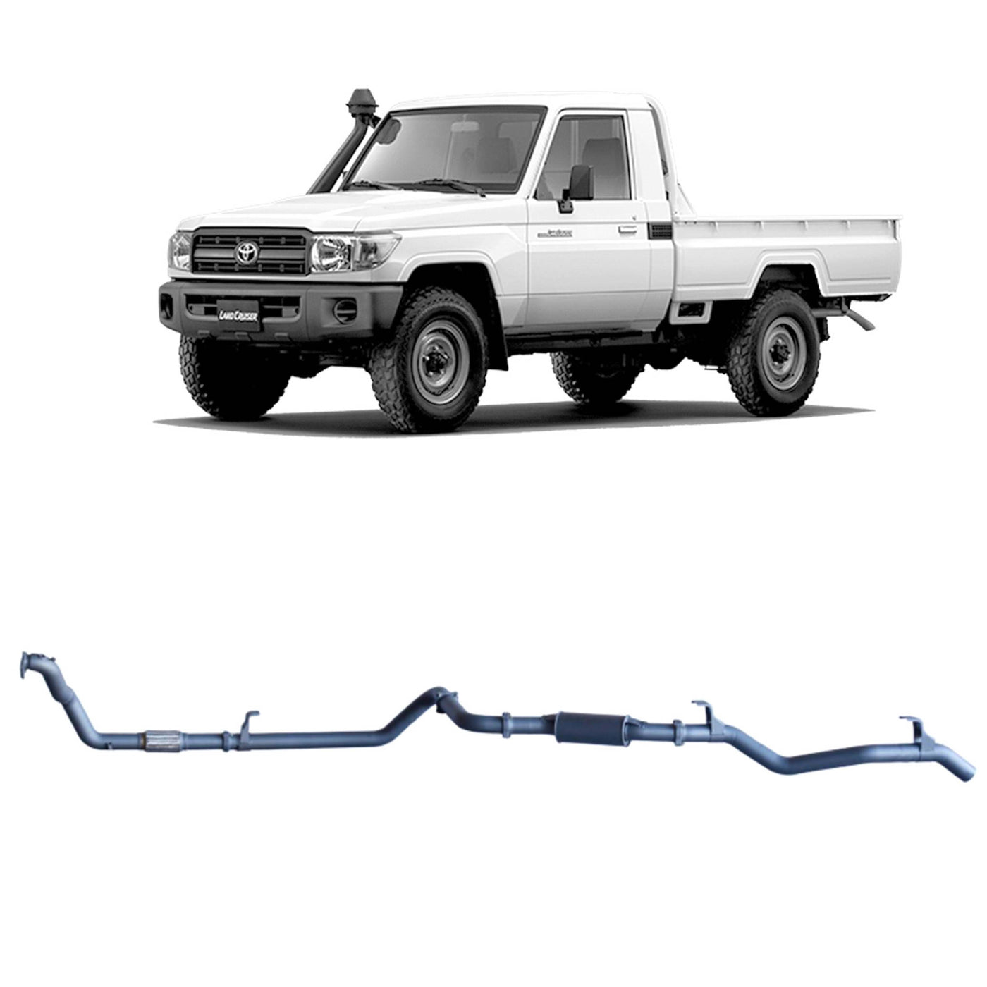 Redback Extreme Duty Exhaust Suitable For Toyota Landcruiser 79 Series 4.2L 1HZ (10/1999 - 01/2007) - OZI4X4 PTY LTD