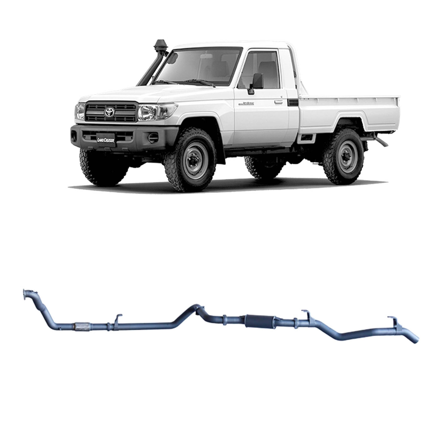 Redback Extreme Duty Exhaust Suitable For Toyota Landcruiser 79 Series 4.2L 1HZ (10/1999 - 01/2007) - OZI4X4 PTY LTD