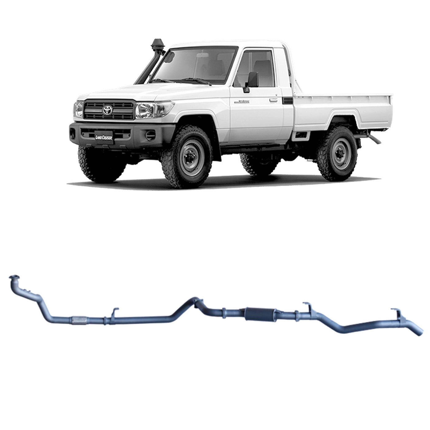 Redback Extreme Duty Exhaust Suitable For Toyota Landcruiser 79 Series 4.2L 1HZ (10/1999 - 01/2007) - OZI4X4 PTY LTD