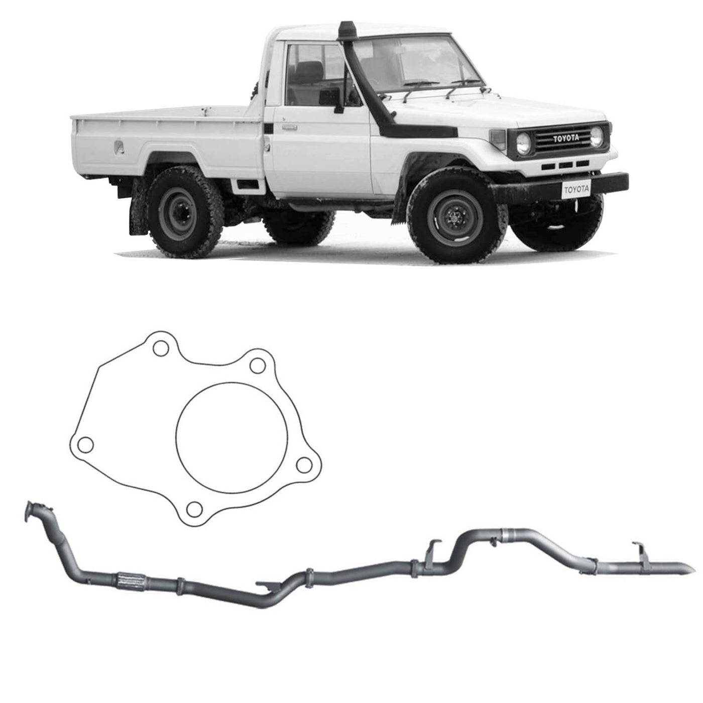 Redback Extreme Duty Exhaust Suitable For Toyota Landcruiser 78 Series (01/1990 - 01/2007), Toyota Landcruiser 75 Series (03/1990 - 11/1999) - OZI4X4 PTY LTD