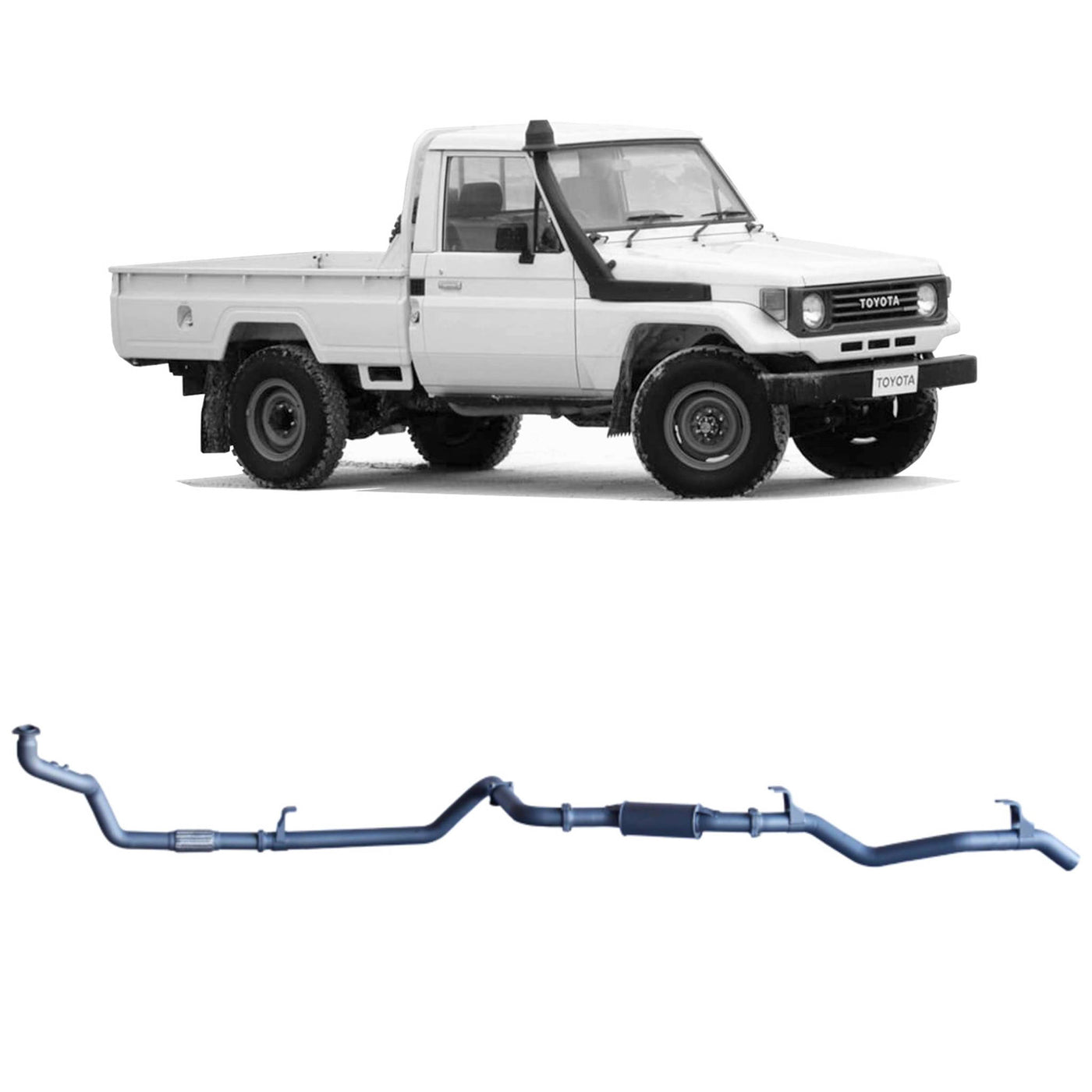 Redback Extreme Duty Exhaust Suitable For Toyota Landcruiser 78 Series (01/1990 - 01/2007), Toyota Landcruiser 75 Series (03/1990 - 11/1999) - OZI4X4 PTY LTD