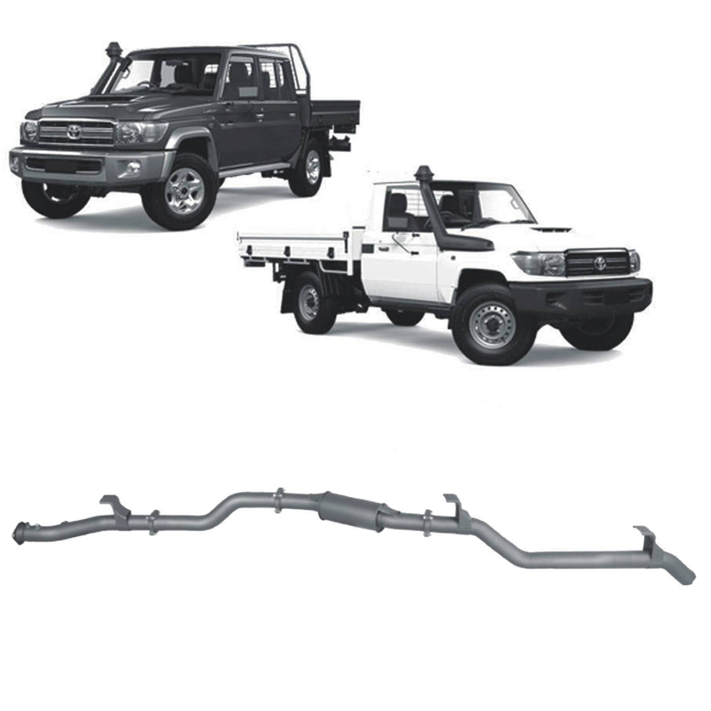 Redback Extreme Duty Exhaust Suitable For Toyota Landcruiser 79 Series Single and Double Cab (11/2016 - on) - OZI4X4 PTY LTD