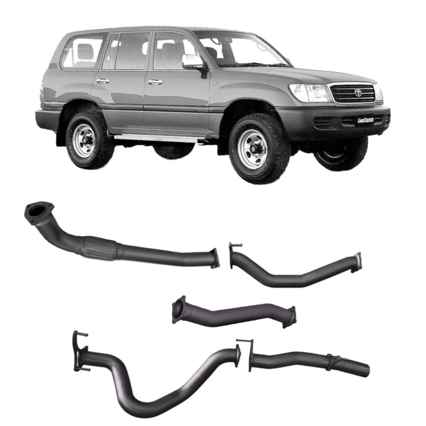 Redback Extreme Duty Exhaust Suitable For Toyota Landcruiser 105 Series Wagon (03/1998 - 10/2007) - OZI4X4 PTY LTD