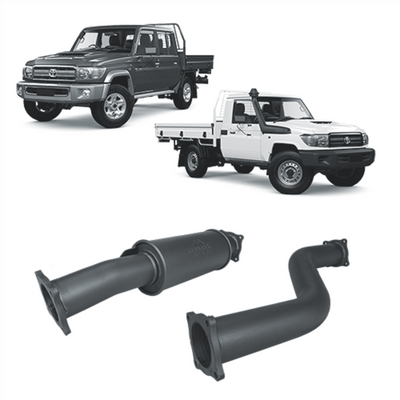 Redback Extreme Duty Exhaust Suitable For Toyota Landcruiser 79 Series Double Cab with Auxiliary Fuel Tank (01/2012 - 10/2016) - OZI4X4 PTY LTD