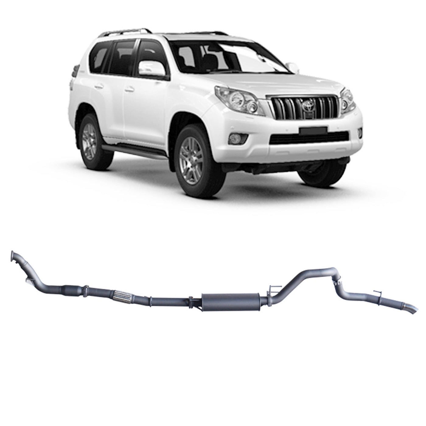 Redback Extreme Duty Exhaust Suitable For Toyota Prado 120/150 Series 1KD-FTV (11/2006 - 07/2015) - OZI4X4 PTY LTD