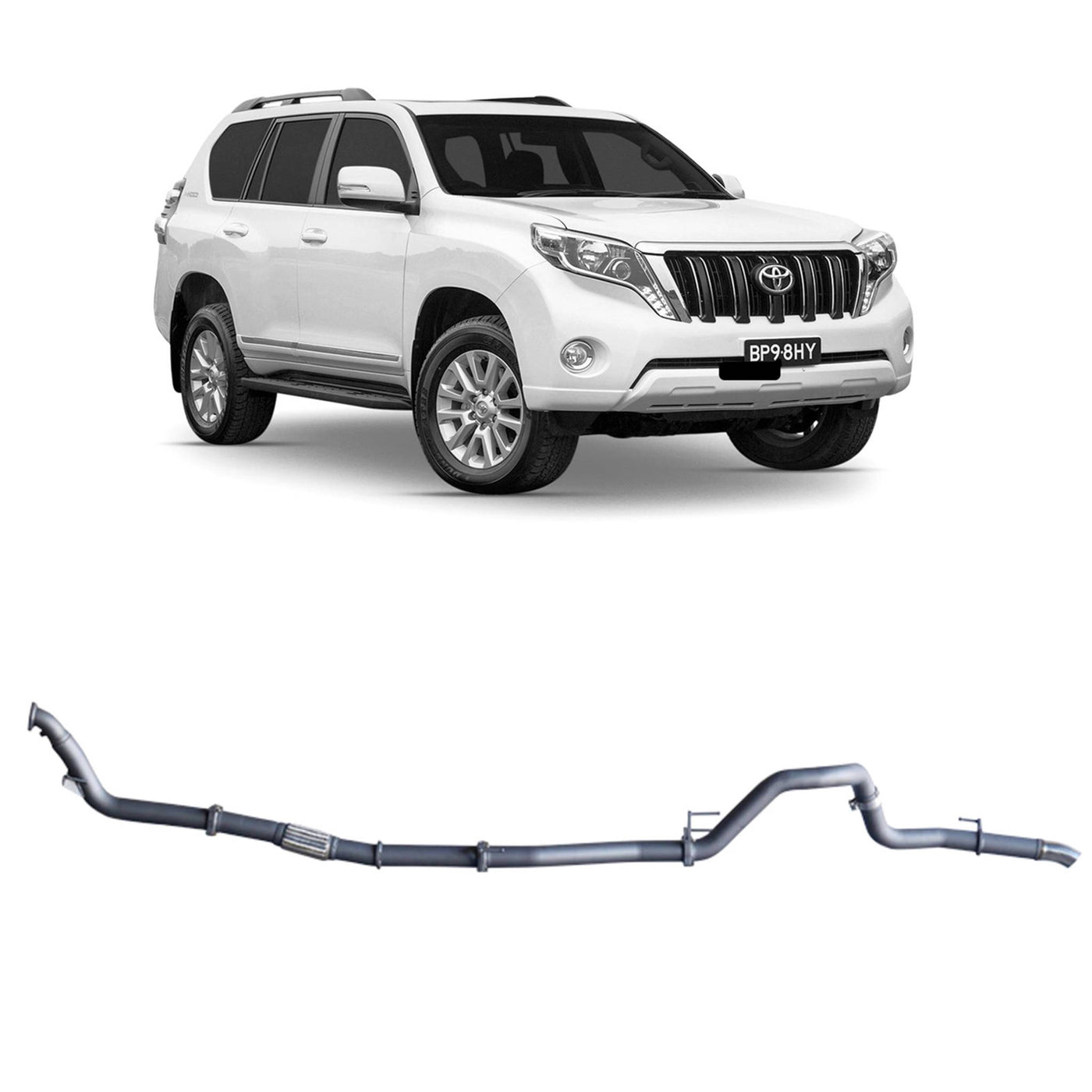 Redback Extreme Duty Exhaust Suitable For Toyota Prado 120/150 Series 1KD-FTV (11/2006 - 07/2015) - OZI4X4 PTY LTD