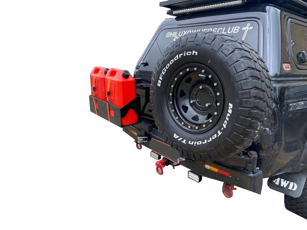 Rear Wheel Carrier & Dual Jerry Can Holder Suitable For Toyota Hilux 2015 - 2023 (Pre Order) - OZI4X4 PTY LTD
