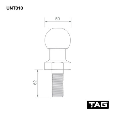 TAG Chrome Tow Ball - 50mm, 3.5 tonne - OZI4X4 PTY LTD