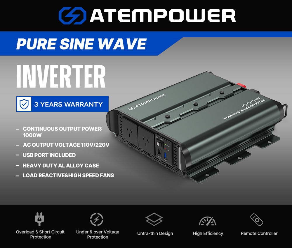 1000W PURE SINE WAVE INVERTER (Pre-Order) - OZI4X4 PTY LTD