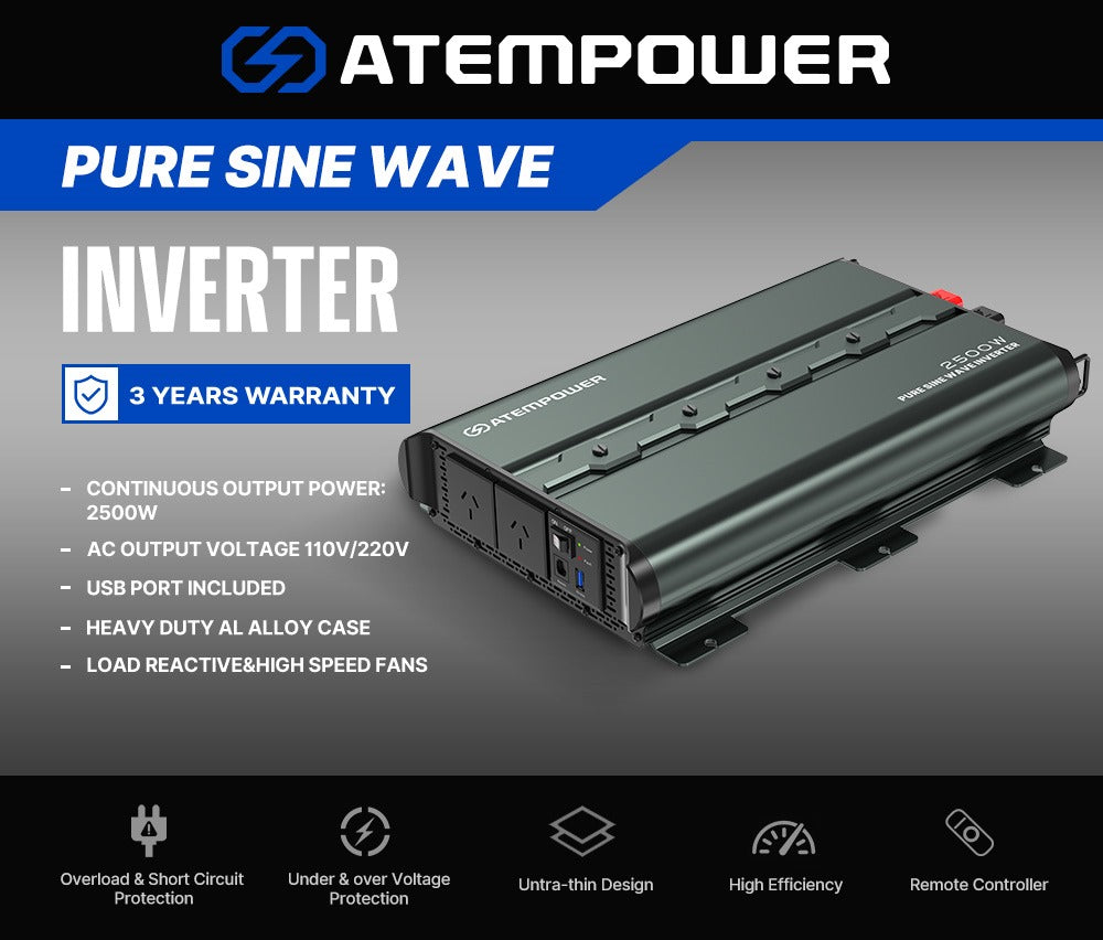 2500W PURE SINE WAVE INVERTER (Pre-Order) - OZI4X4 PTY LTD