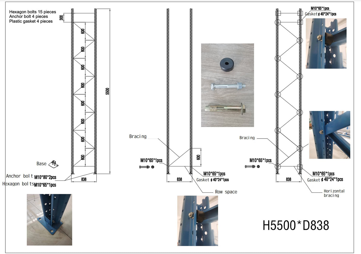 Upright Frame (5500 x 840) (50mm Increment Type A) - OZI4X4 PTY LTD