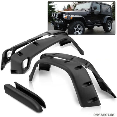 Black Fender Flares Jungle Guard Suitable for Jeep Wrangler TJ 1997-2006 - OZI4X4 PTY LTD