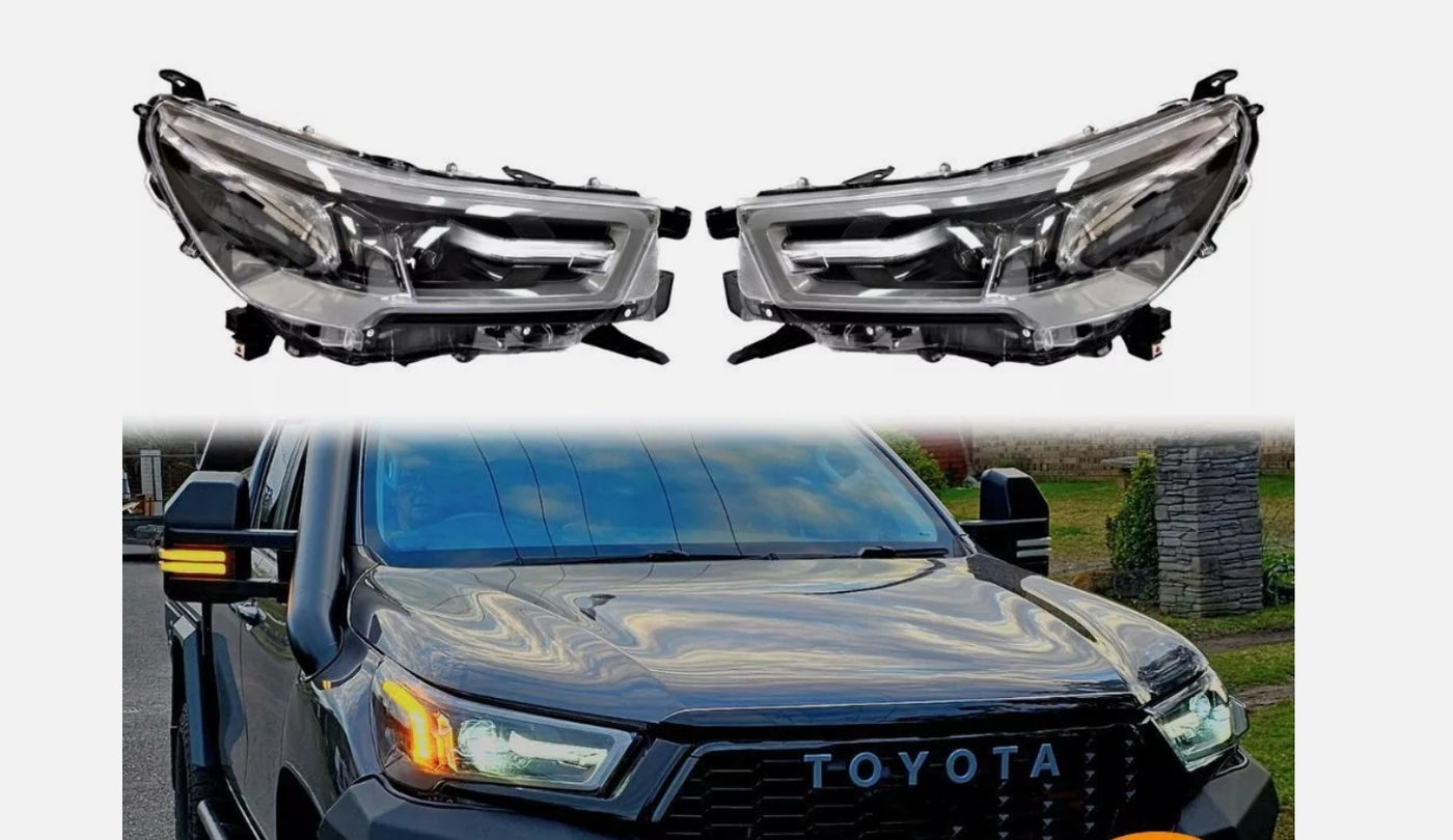 Headlights PAIR LED Suitable For Toyota Hilux N80 SR5 Rogue 2021+