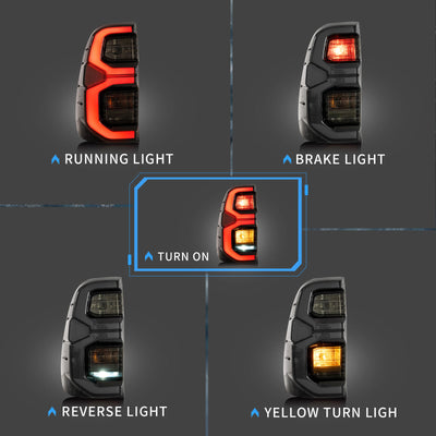 Headlights + Smoke Tail Lights Set Kits Suitable For Toyota Hilux Vigo 2015-2020 - OZI4X4 PTY LTD