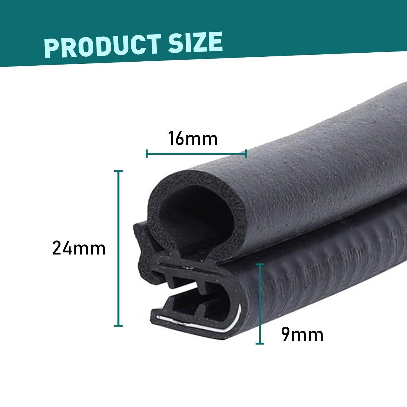 UNIVERSAL DOOR SEAL DOOR TRIM PINCH WELD PINCHWELD CAR VAN CARAVAN RUBBER 196" (Online Only) - OZI4X4 PTY LTD