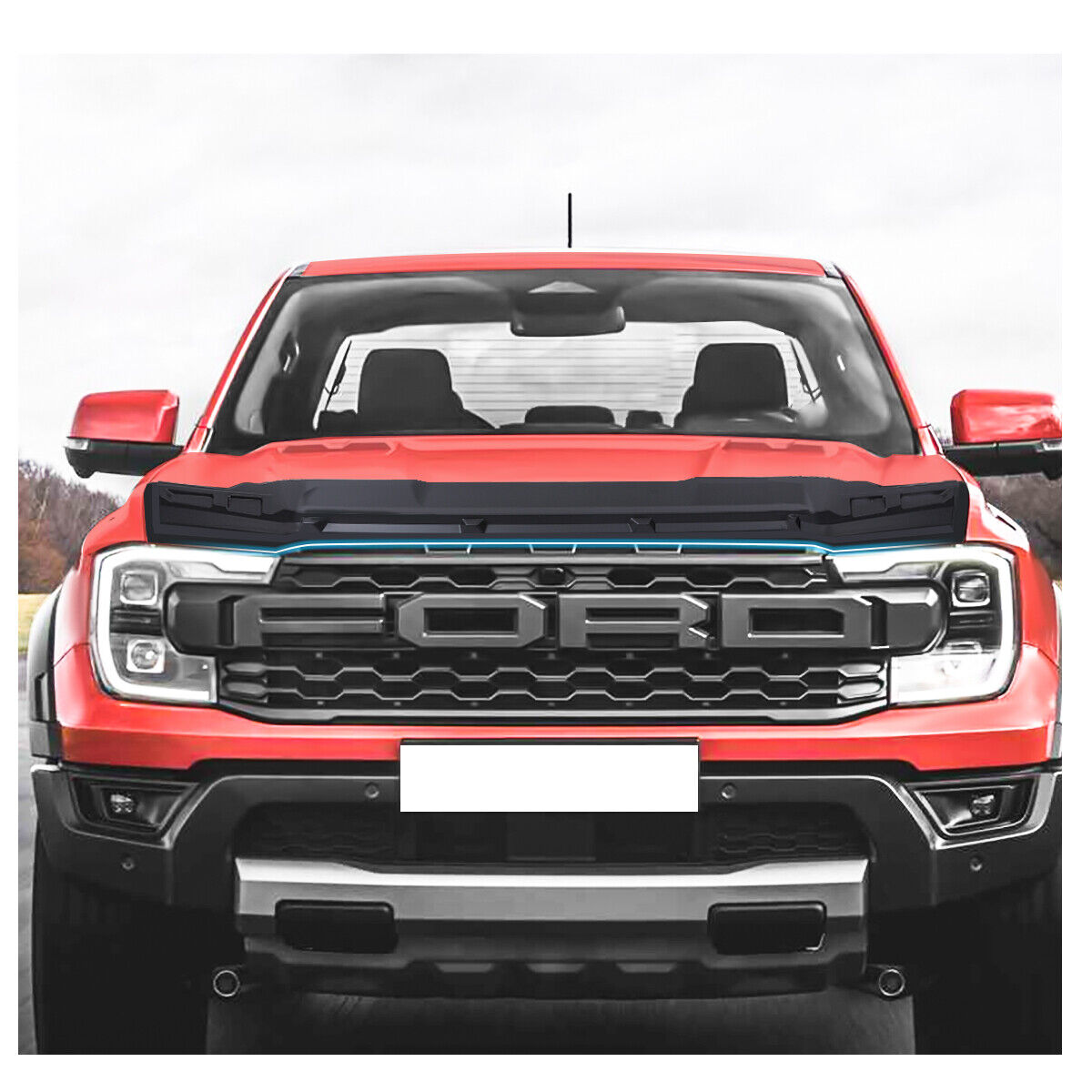 Bonnet Protector + Window Visors Weather shield Suitable for Ford Ranger Raptor 2022-2024 - OZI4X4 PTY LTD