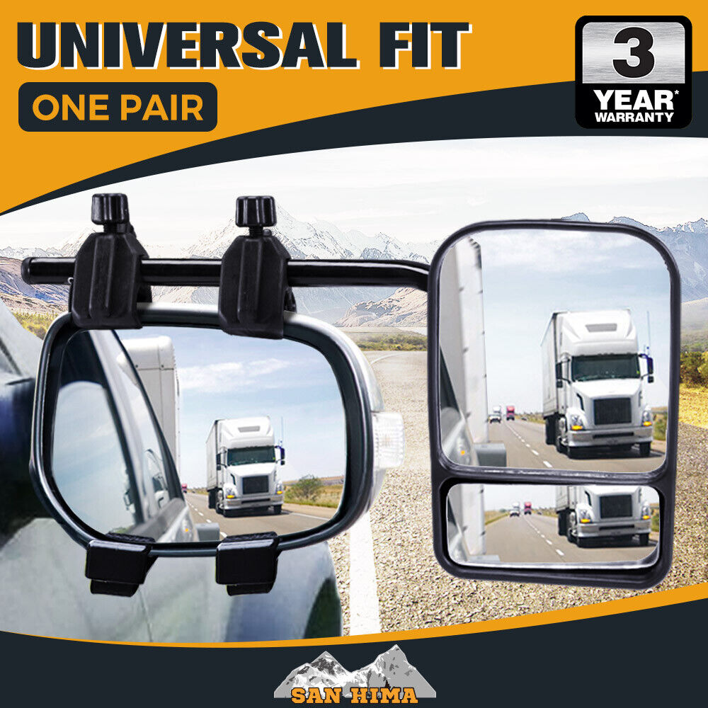 Towing Mirrors Pair Clip on Multi Fit Clamp On Towing Caravan 4X4 Trailer (Online Only) - OZI4X4 PTY LTD