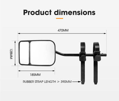 Towing Mirrors Pair Clip on Multi Fit Clamp On Towing Caravan 4X4 Trailer (Online Only) - OZI4X4 PTY LTD