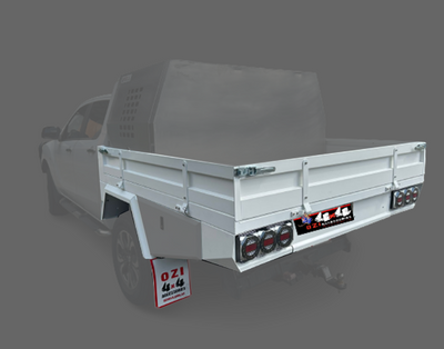 Premium 1900 Aluminium Tray Includes Water Tank Dual Cab White - No Tool Boxes - OZI4X4 PTY LTD