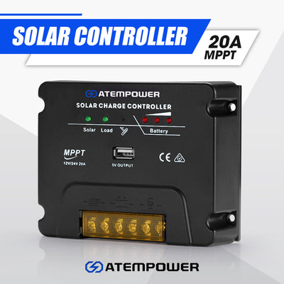 ATEM POWER MPPT Solar Charge Controller Solar Panel Battery Regulator 12V/24V 20A With USB - OZI4X4 PTY LTD