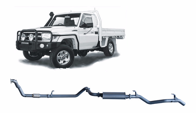 Redback Extreme Duty Exhaust Suitable For Toyota Landcruiser 79 Series 4.2L 1HZ (10/1999 - 01/2007) - OZI4X4 PTY LTD