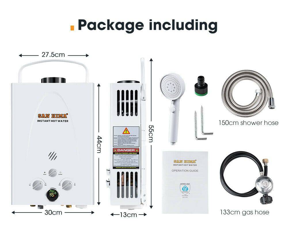 Portable Gas Hot Water Heater System 8L Outdoor Camping Shower (Online Only)