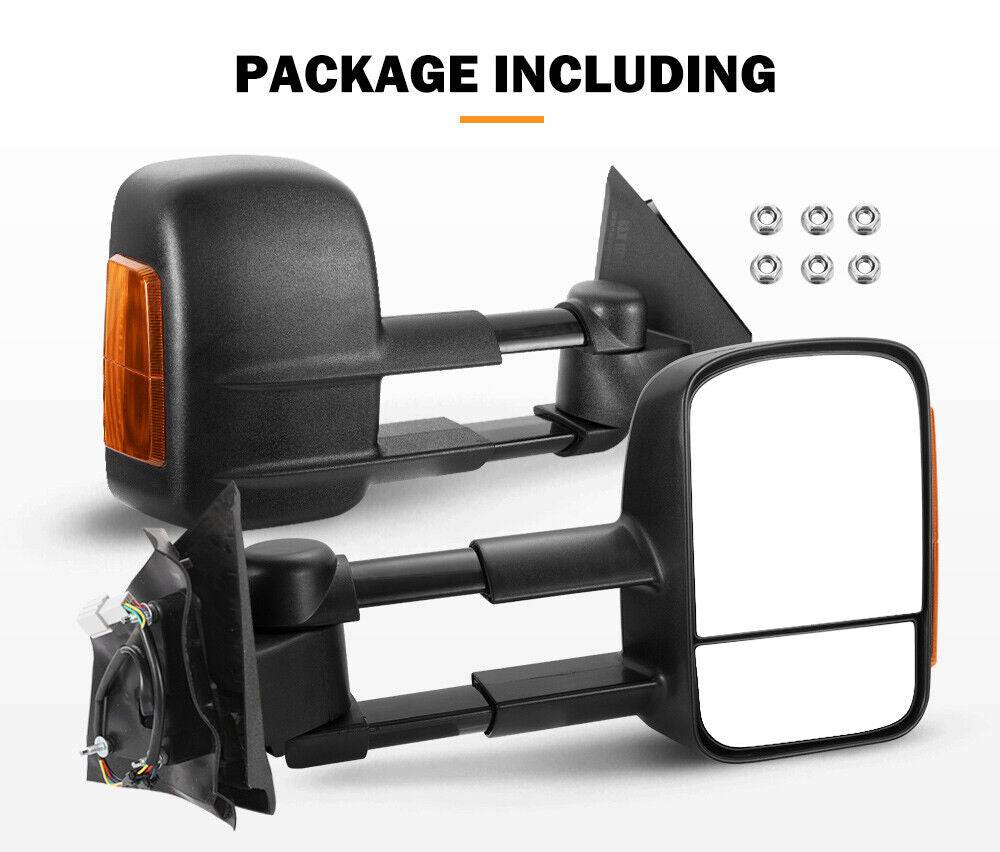 Extendable Towing Mirrors Suits Mazda BT50 2011-2020 (Blinker)