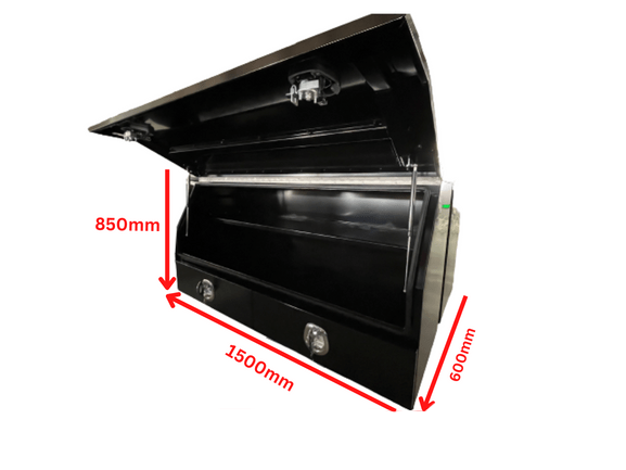 1500MM Half Door + 2 Drawer - Aluminium Tool Box Black (Pre Order) - OZI4X4 PTY LTD