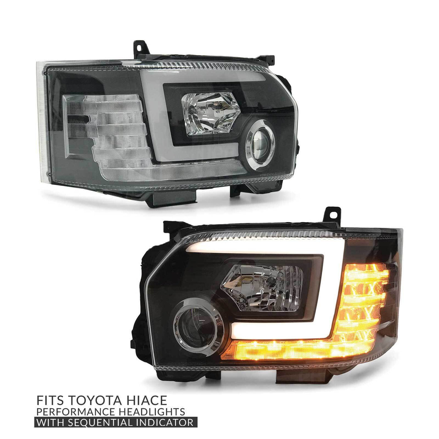 Led/Halo Head Lights Suitable For Toyota Hiace 2014-2020 - OZI4X4 PTY LTD