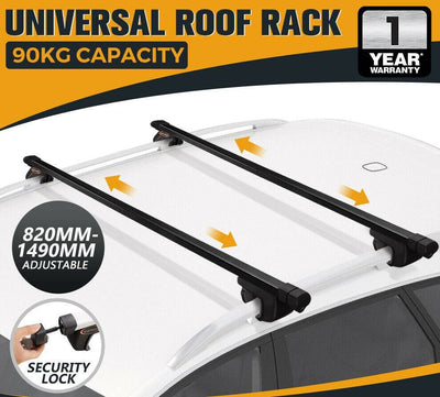 Universal Car Top Roof Rack Rail Cross Bars Aluminum 820-1490MM (Online Only)