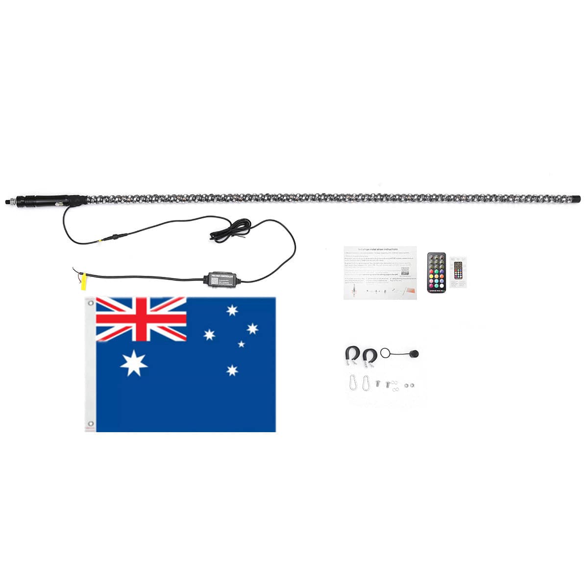 2PCS 5FT  LED Whip Lights Antenna Flag Pole (Online Only) - OZI4X4 PTY LTD