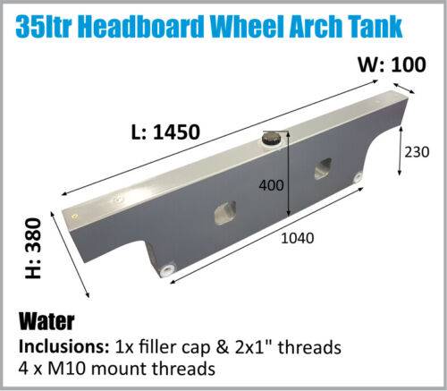 Dual Cab Ute Wheel Arch Water Tank Headboard 35L 4x4 4WD (Online Only)