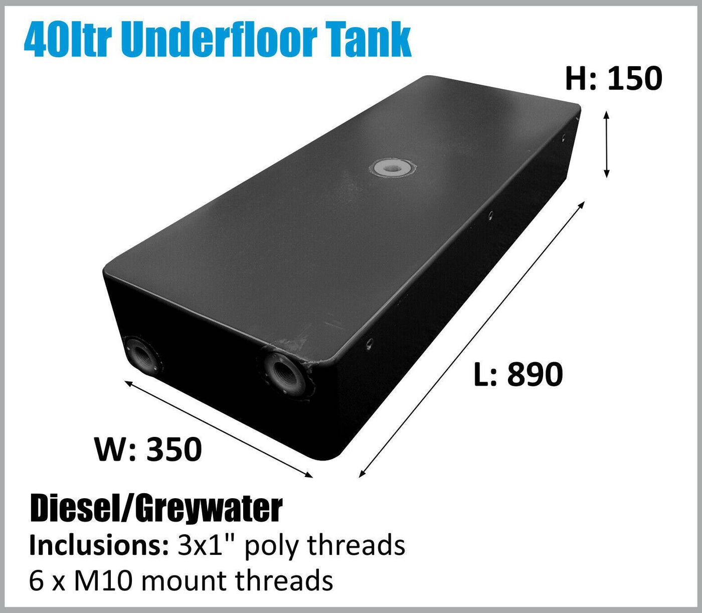 40 LTR Diesel Tank Storage Under-Mount Tank (Online Only)
