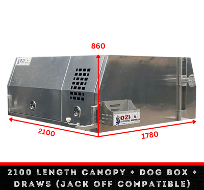 2100 Length Canopy + Dog Box + Draws (Jack off Compatible) Pre Order - OZI4X4 PTY LTD