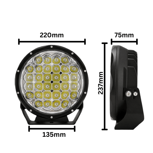 9inch LED Spot Driving Lights Black + 22 In Light Bar Headlight Spotlights (Online Only) - OZI4X4 PTY LTD