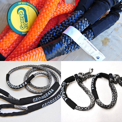 4WD Recovery Heavy Duty kit: Kinetic Rope + Bridle Rope + 2*Soft Shackles