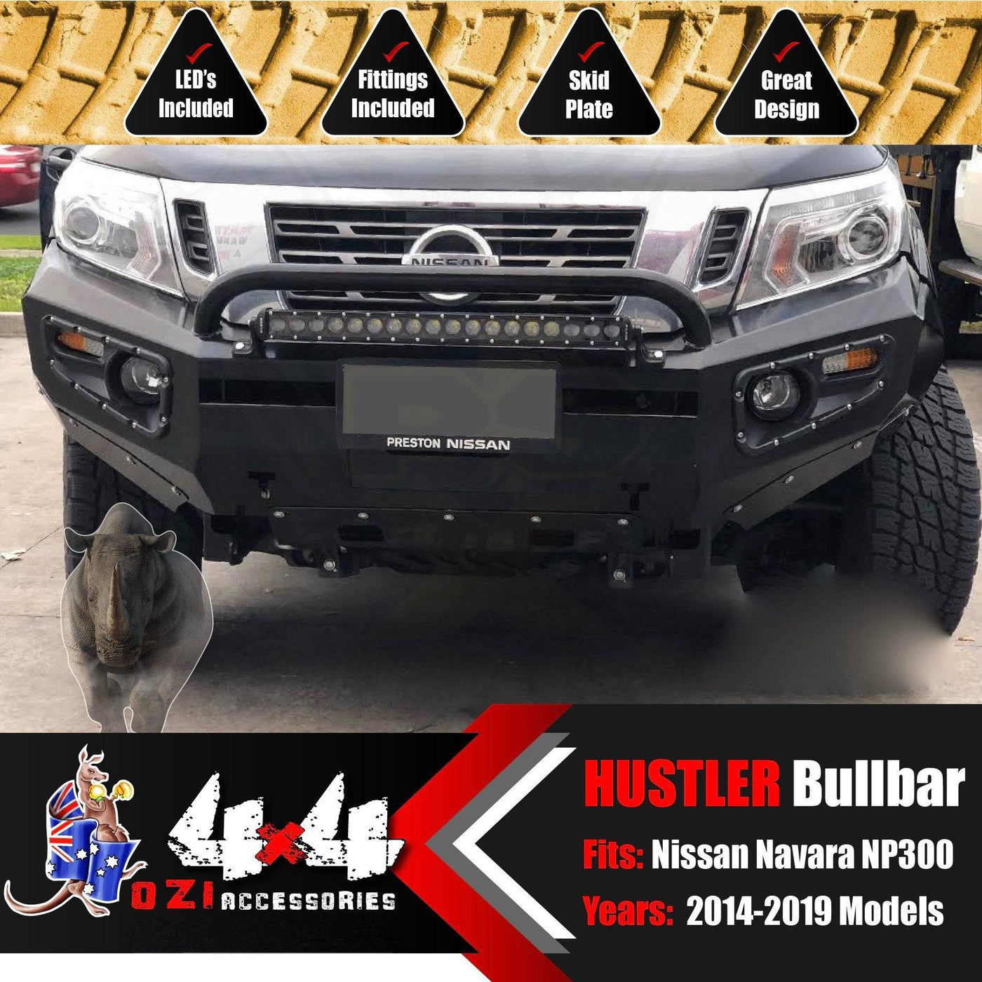 Commercial Hustler Bullbar Suits Nissan NP300 2015-2020
