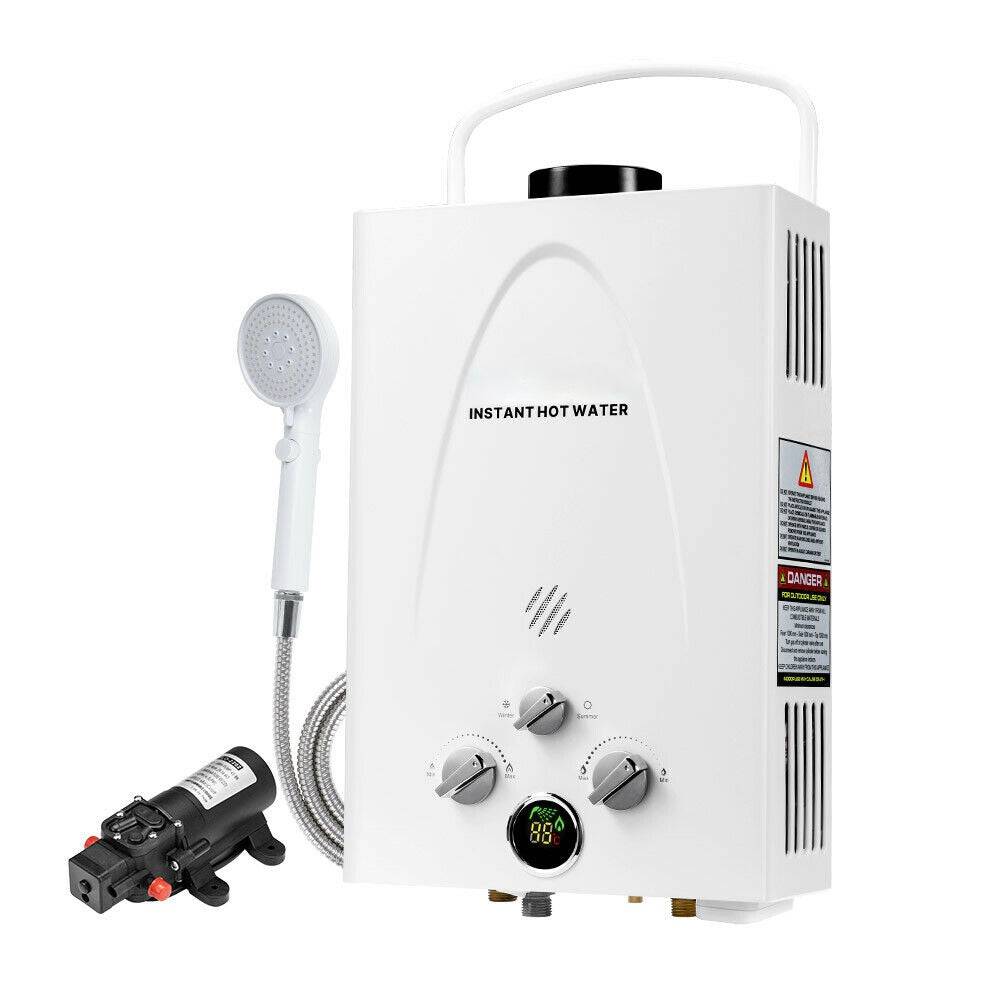Portable Gas Hot Water Heater System 8L Outdoor Camping Shower (Online Only)