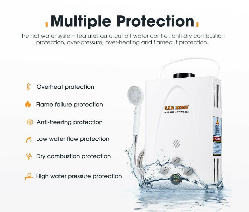 Portable Gas Hot Water Heater System 8L Outdoor Camping Shower (Online Only)