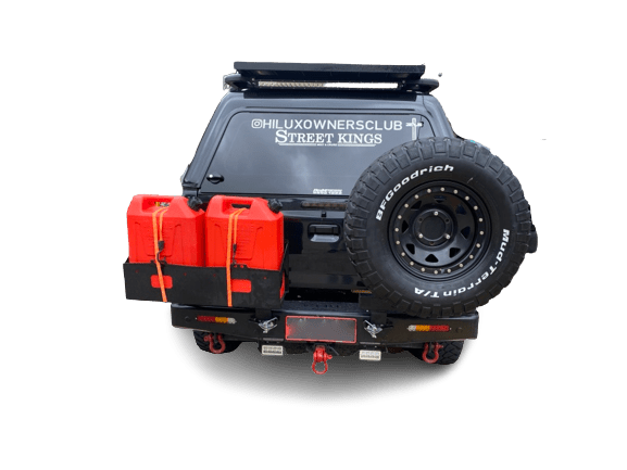 Rear Wheel Carrier & Dual Jerry Can Holder Suits Toyota Hilux 2005 - 2015