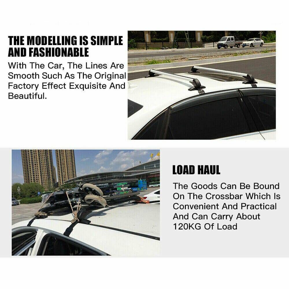 Universal Car Top Roof Racks Holder Carrier Pair Cross Bar Aluminium Alloy Lock (Online Only)