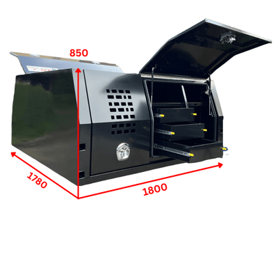 Adventure 1800 Dog Box Black Aluminum Canopy - OZI4X4 PTY LTD