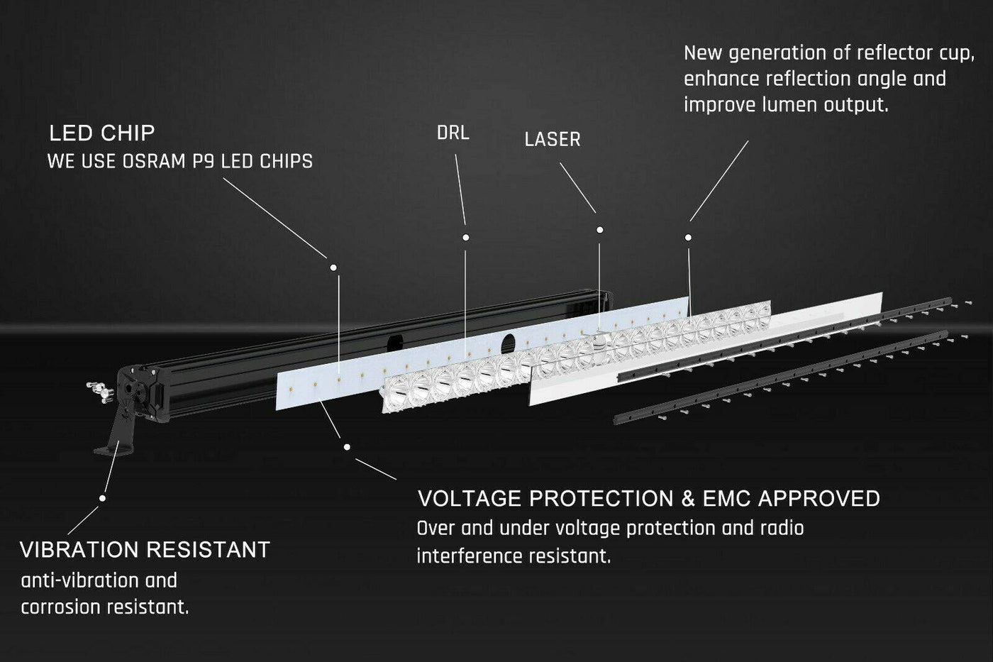 42 Inch Laser Light Bar LED 140W (Online Only)