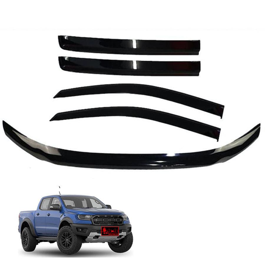 Bonnet Protector + Weather Shields Suits Ford Ranger PX1 2011-2015