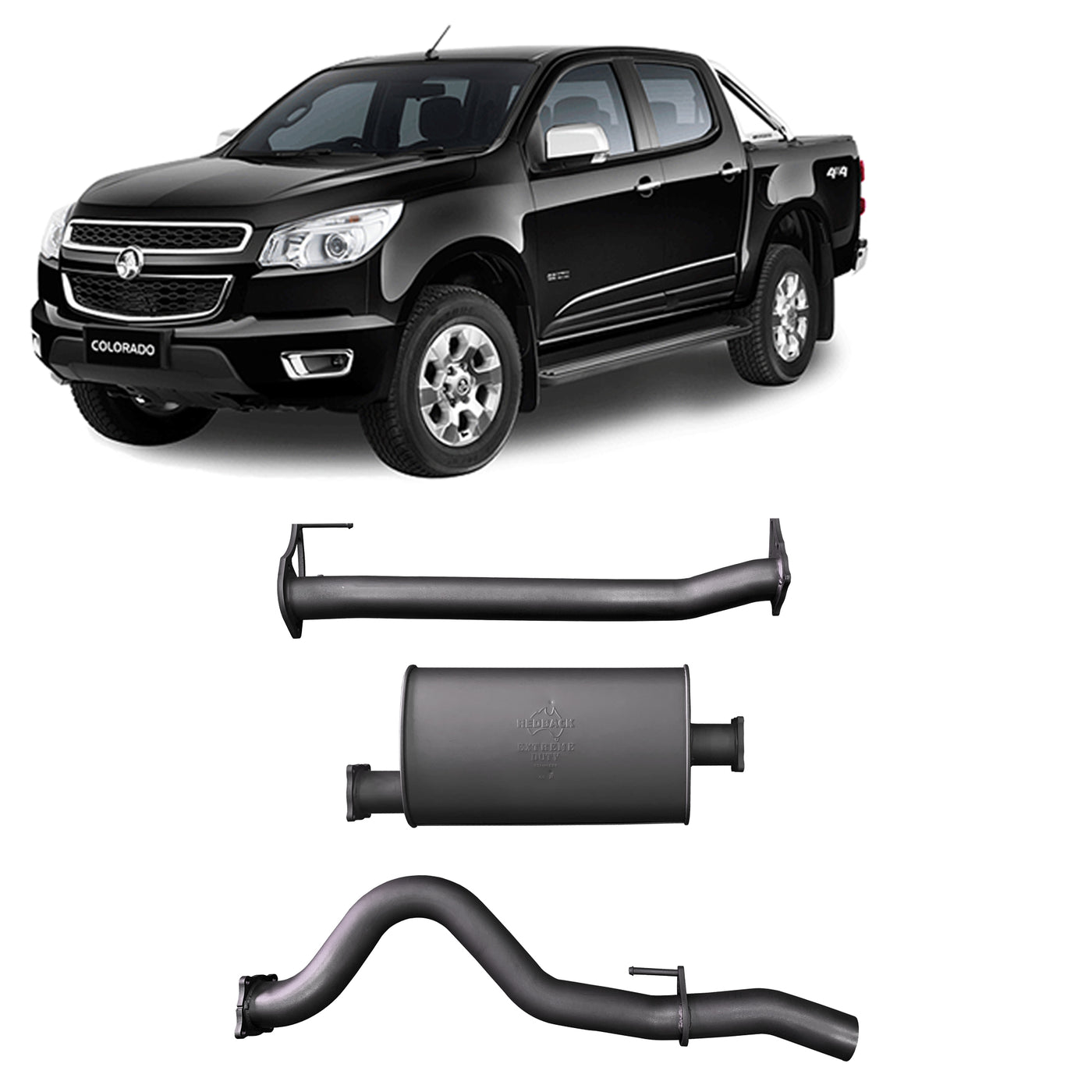Redback Extreme Duty Exhaust for Holden Colorado RG 2.8L (09/2016 - on) - OZI4X4 PTY LTD