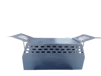 Premium 600 Length Black Checker Plate Dog Box (Jack off Compatible) - OZI4X4 PTY LTD