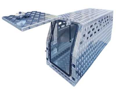 Premium 600 Length Raw Checker Plate Dog Box Canopy (Jack Off Compatible) - OZI4X4 PTY LTD