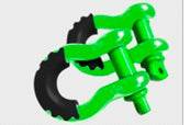 Green D-shackle size 3/4  4.75 Ton a pair with Rubber - OZI4X4 PTY LTD